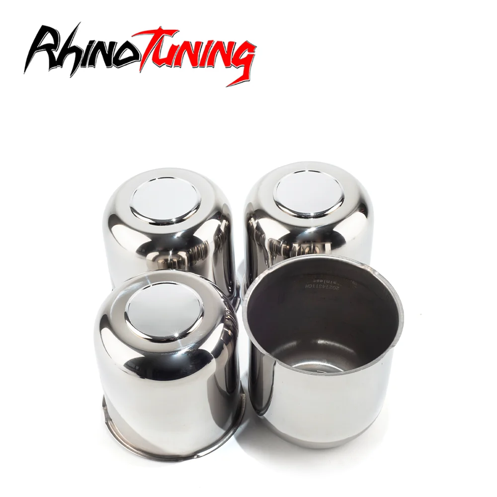 

Rhino Tuning 1pc/4pcs Hub 108mm Stainless Steel PUSH-THRU HUB CENTER CAP For Trailers Trucks SUVs RV Wheel Rims Push Thru Steel