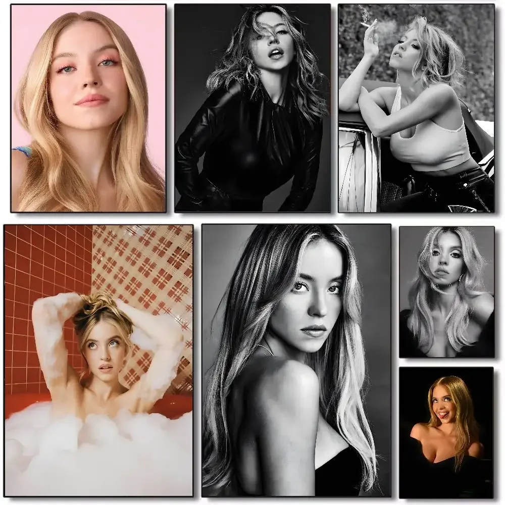 Star S-Sydney Sweeney Poster art HD canvas advanced aesthetic Printing Paper Wall Art for Living Room Home Decor