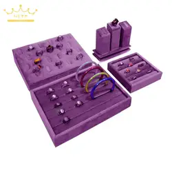 Jewelry Display Rack Purple Velvet Display Window Necklace Ring Jewelry Display Props High-End Jewelry Display Props