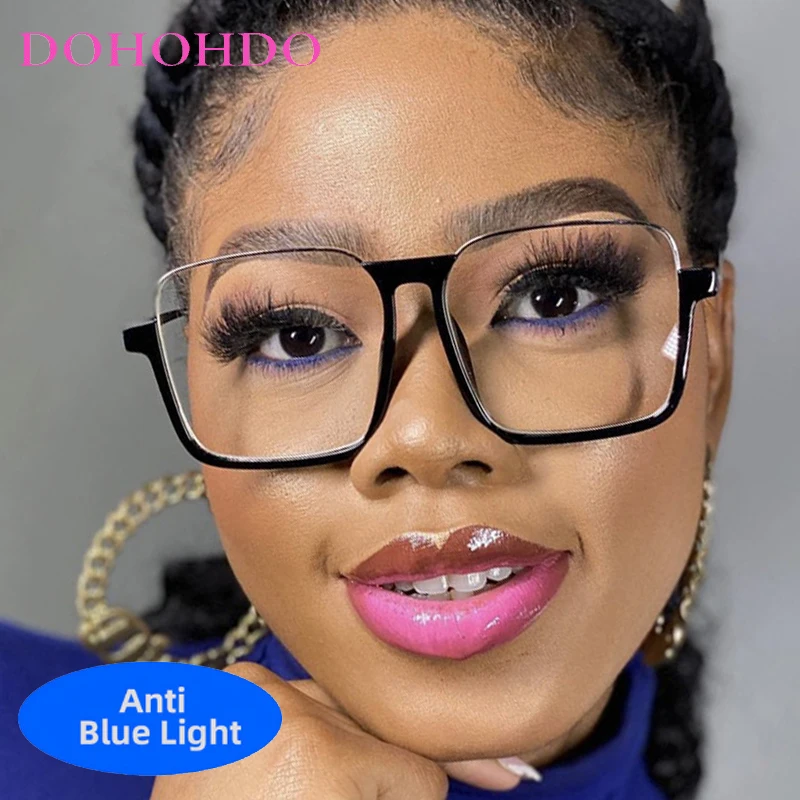 

Fashion Retro Brand Designer Oversized Square Unisex Blue Light Optical Glasses Men Women Computer Vintage Glasses For Gaming
