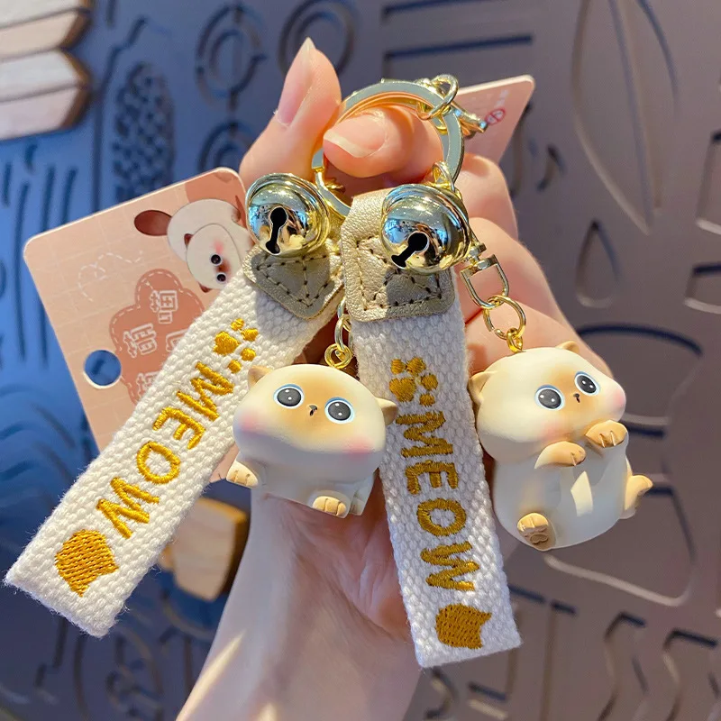 Cat Doll Key Chain Cute Animal Keychain Carton Car Key Holder Adorable Pendent for Your Bag Lovely Gift for Friends