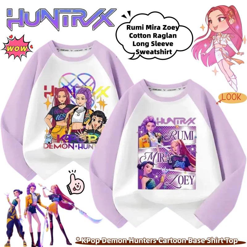 

Новый KPop Demon Hunters Rumi Mira Zoey персонализированный хлопковый свитер реглан с длинными рукавами из мультфильма креативный аниме периферийный топ подарок