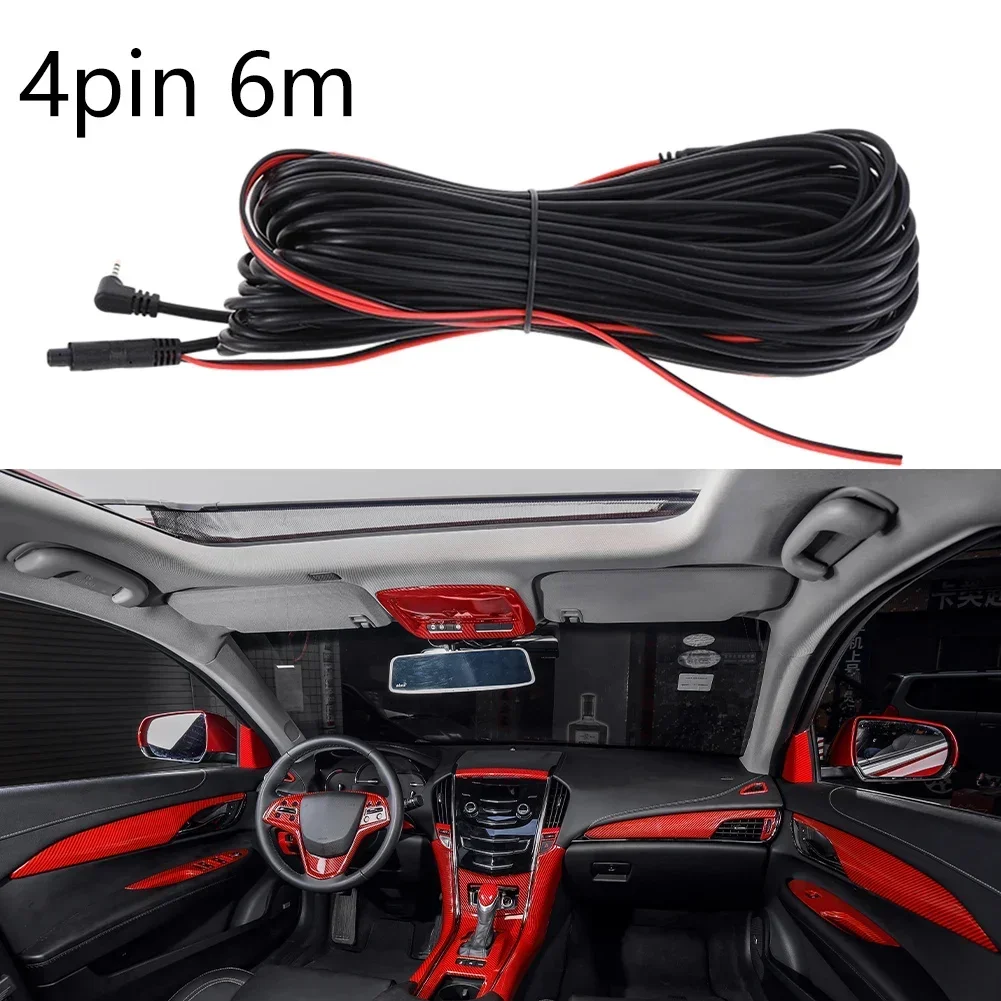 4-Pin Extension Cable for 12V/24V Trucks Campers Trailers 2.5mm 6m Rearview Camera Extension Cable Reversing Image Adapter Cable