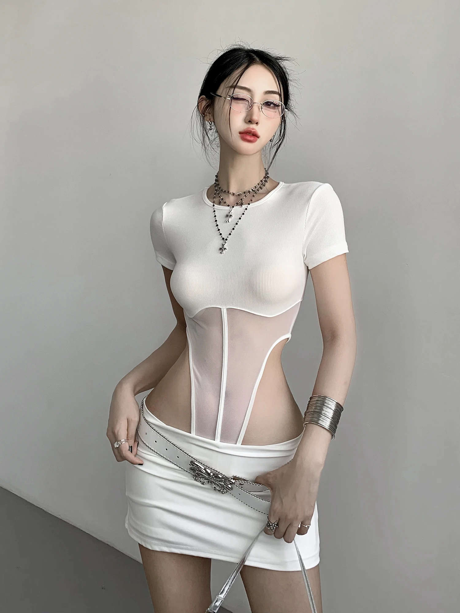 

Slim Fit round Ne ort Sve T-irt Rer Me Top Thin Summer Cotton Ladies Faion Base Layer Chinese Sle 2024