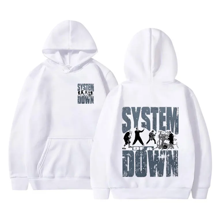 90s Vintage Rock Band System of A Down Print Hoodie Unisex Casual Sweatshirt Men Women Alternative Metal Music Pullover Hoodies