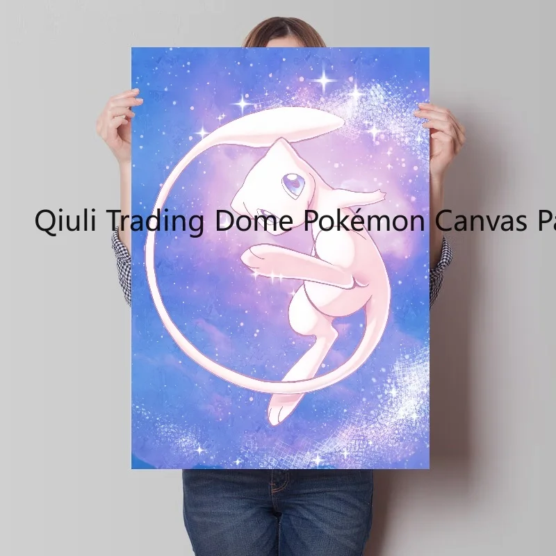 Anime periferiche Pokemon Canvas Artwork Mew pittura adesivi murali regali per la casa moderni Kid Cartoon Character Picture decorativo