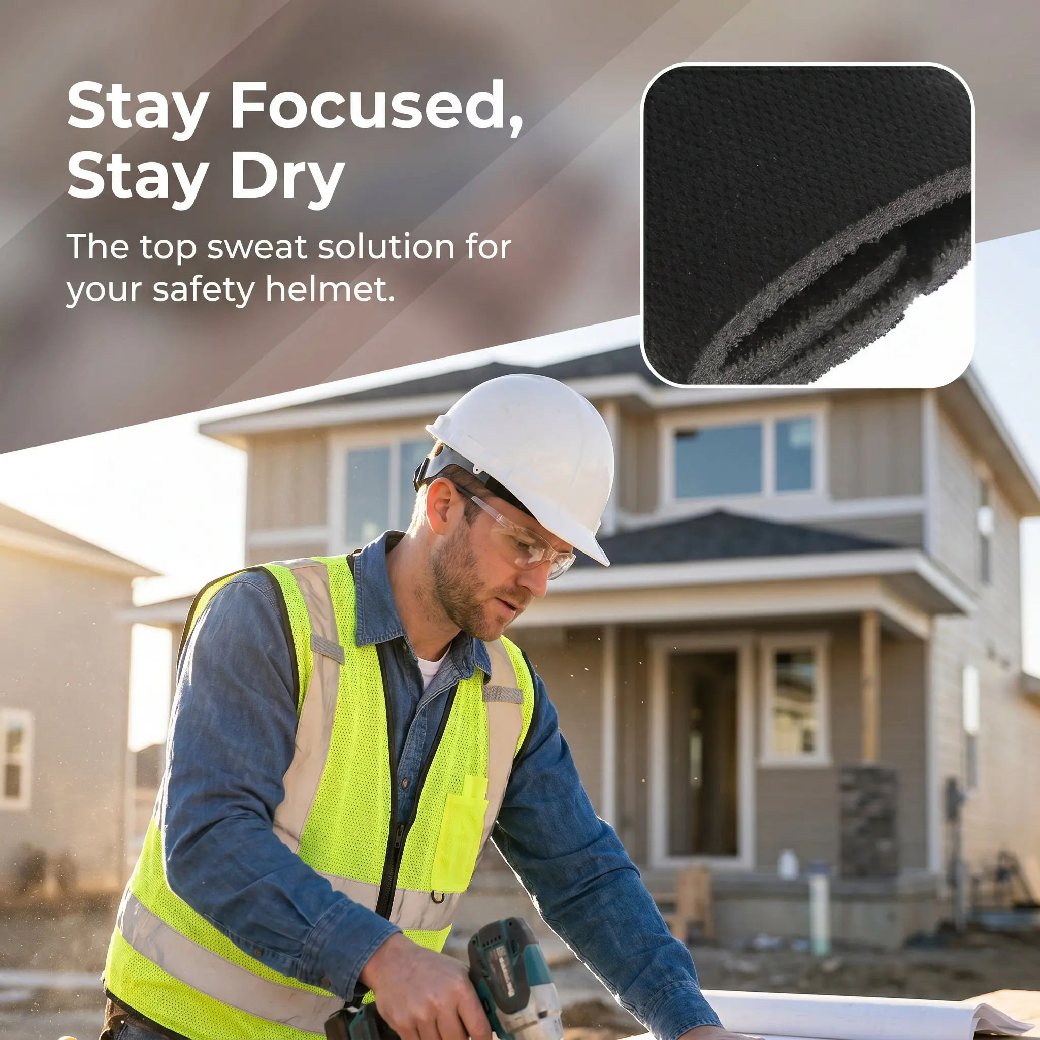 4Pcs Hard Hat Sweatbands Washable Black Absorber Soft Sponge Moisture Wicking Replacement Liner for Construction Welding