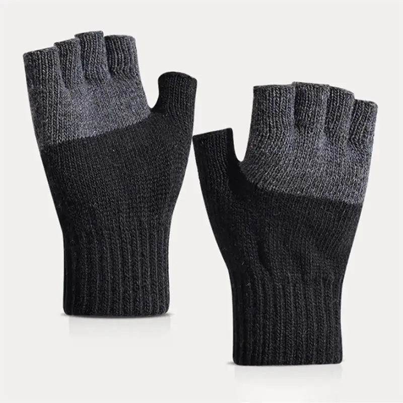 

Men's Warm Gloves Winter Cold Warm Knitted Gloves High Quality Five Fingers/half Fingers Outdoor Sports Gloves