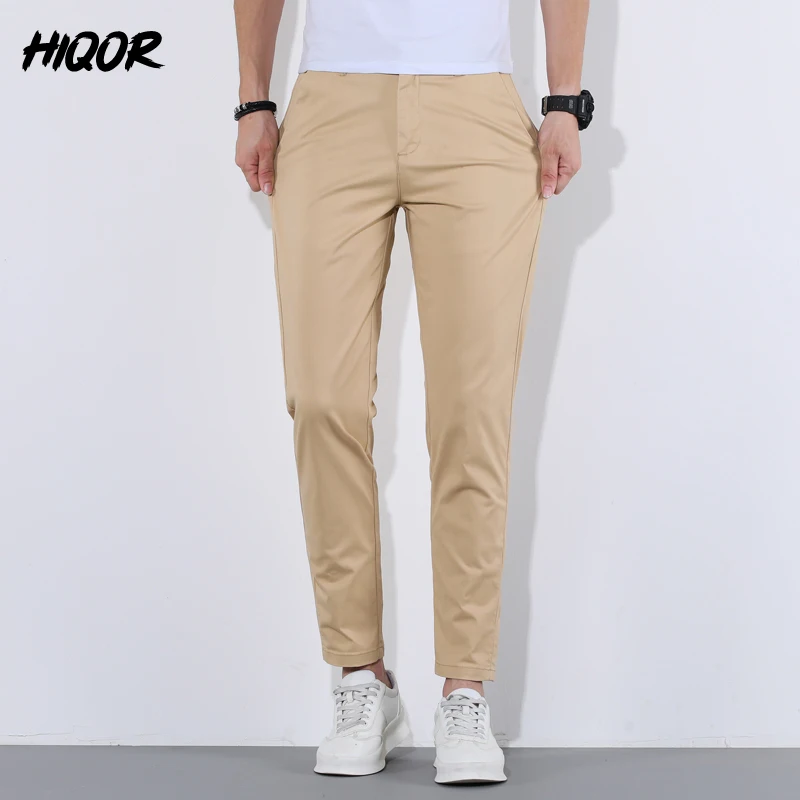 HIQOR Man Pants 9 Colors Mens Casual Long Pants Summer Thin Cotton Trousers For Men Breathable Streetwear Fashion Men\'s Clothing