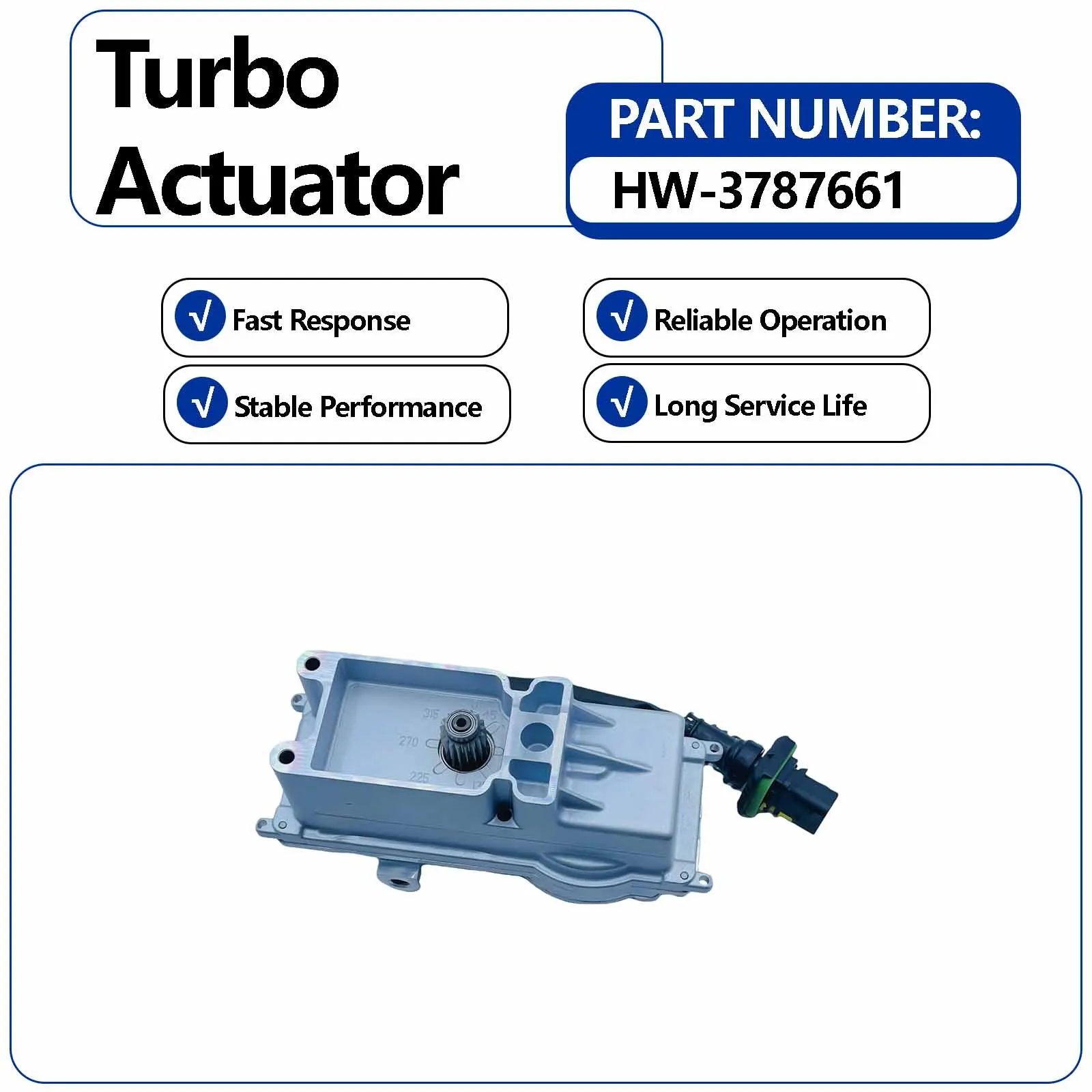 24V Turbo Eletronic Actuator 3787656 P-3787656 HW-3787661 For Cummins Engine HE400/HE500 Series (With cooling water holes)