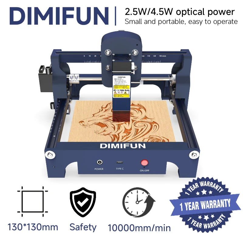 

Portable Laser Engraver - 2.5/4.5W CNC Machine for Mugs, Wood, Painted Metal, Anodized Aluminum