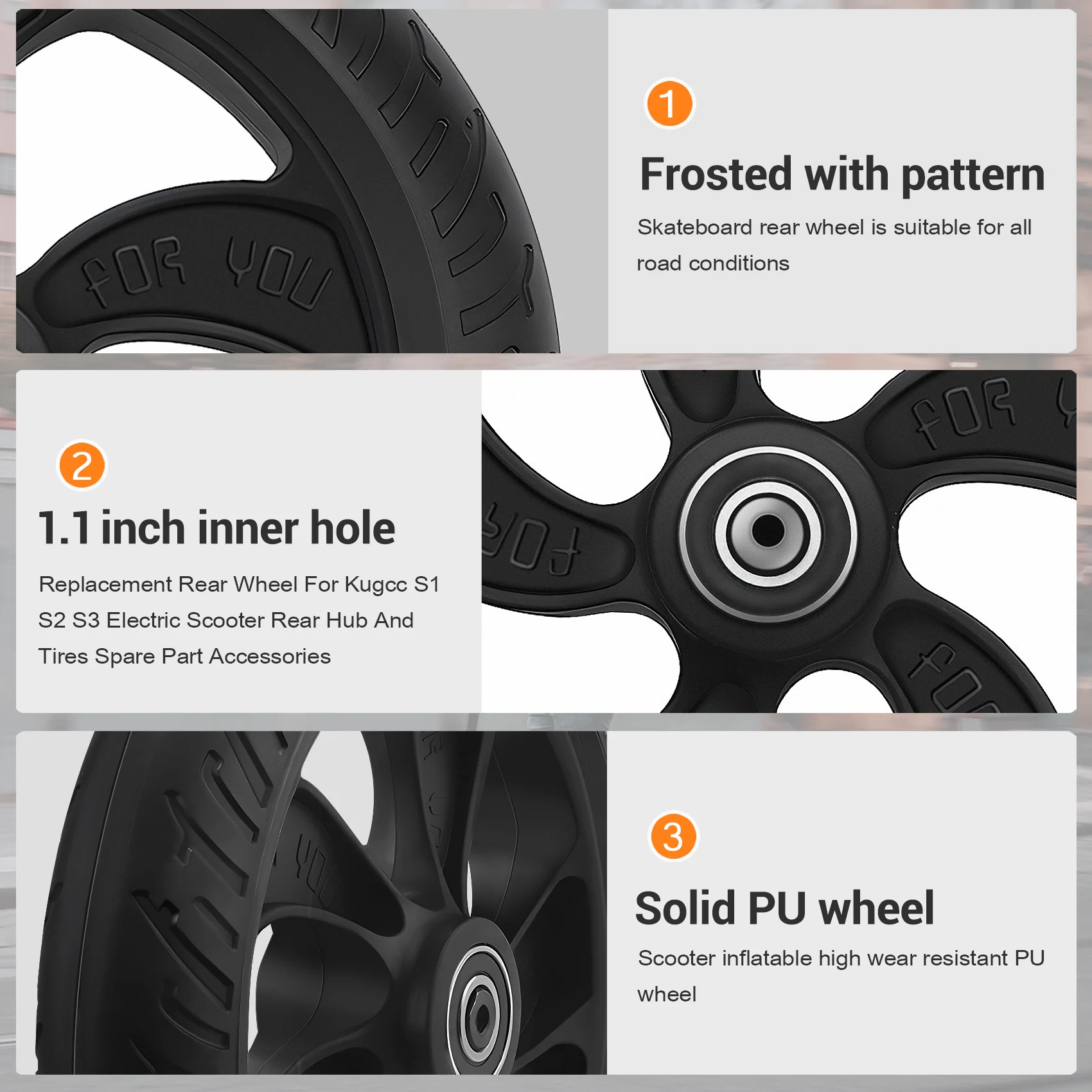 

AD45 Сменное заднее колесо для Kugoo S1 S2 S3, задняя ступица и шины для электрического скутера, запасные части, аксессуары