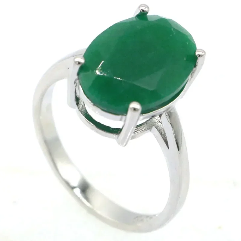 3.6g Customized 925 SOLID STERLING SILVER Rings Real Green Emerald Real Blue Sapphire Red Ruby Many Sizes 5-11 - view 4