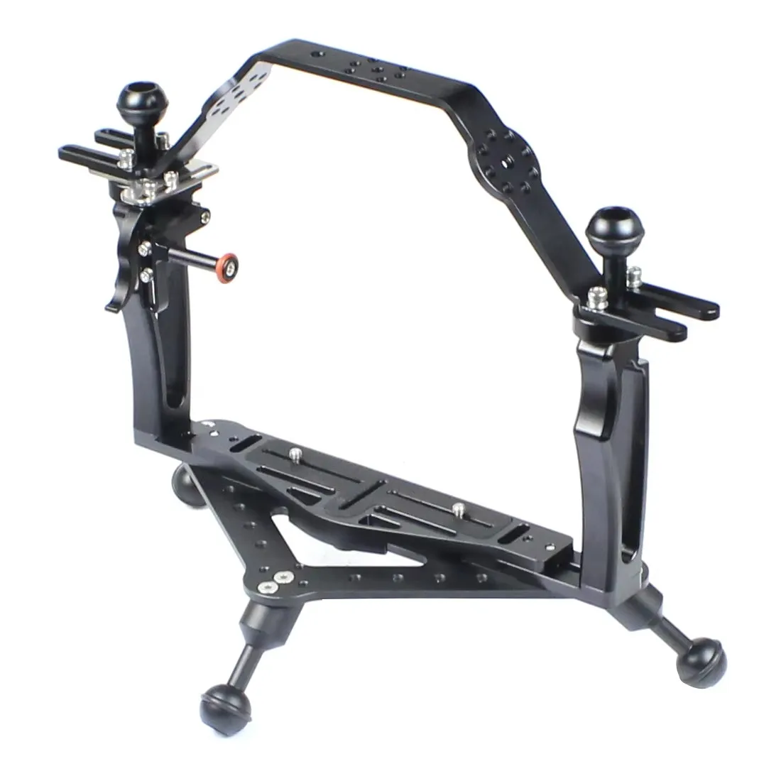 علبة الغوص المزدوج مقبض قبضة التوسع رفع جبل قوس التصوير تحت الماء ل Gopro سوني كانون نيكون فوجي دعامة إضاءة