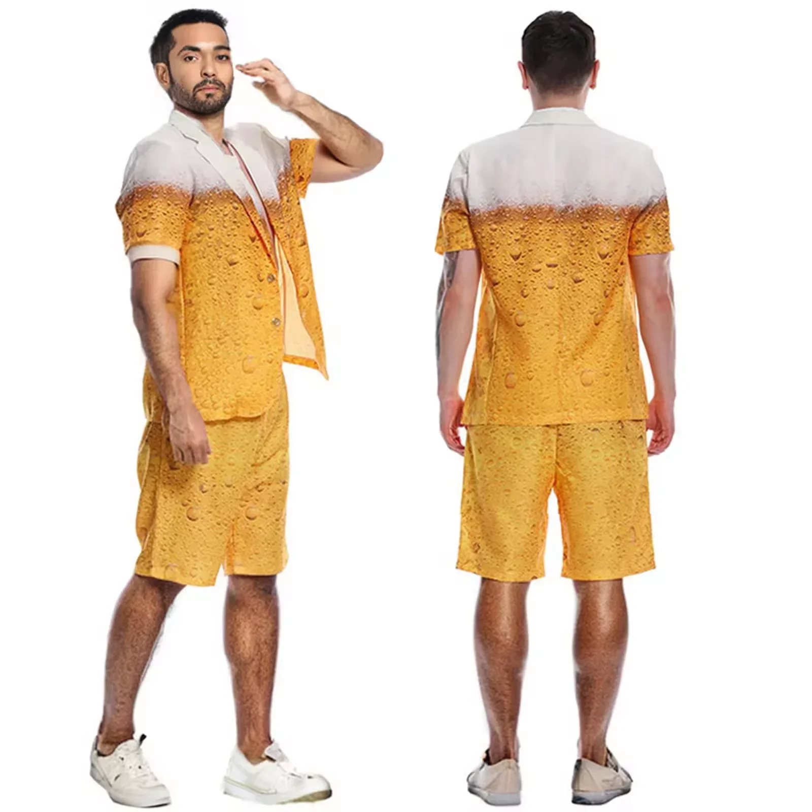 2025Halloween Conjunto de disfraces de cerveza para hombres y mujeres, fiesta de bebida tendencia KTV, disfraz de cosplay divertido