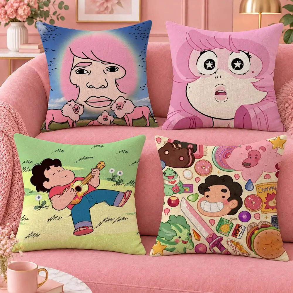 Cartoon Fantasy Steven Universe Cushion Cover Cute Cartoon Throw Pillow Cover Soft Plush Cushion Cover Sofa Bedroom Home Decor