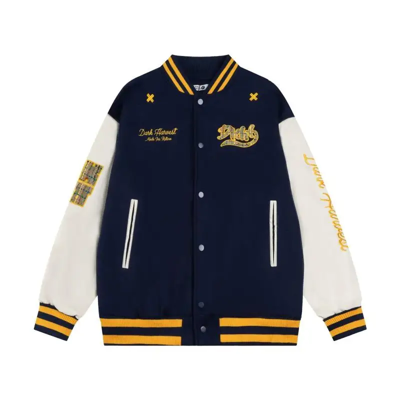 

Корейский Sle Гонконгский вкус, американская уличная бейсбольная куртка с вышивкой букв, крутая школьная мужская верхняя одежда, пальто