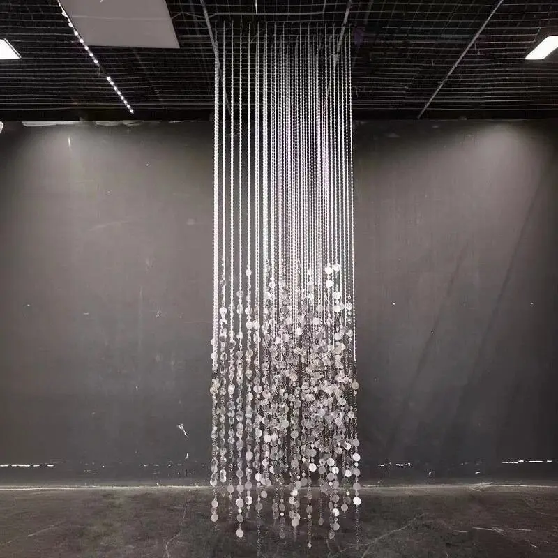 

New Acrylic Crystal Bead Curtain Silver Sequin Hanging Decoration Wedding Hotel Banquet l Garden Arrangement