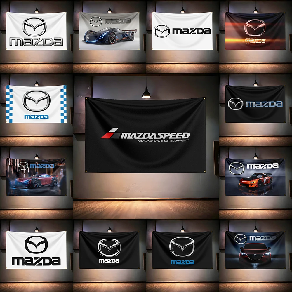 

Maz-das JDM Car Fans Flag 3x5ft 90x150cm For Garage Room Bar Wall Decor Banner