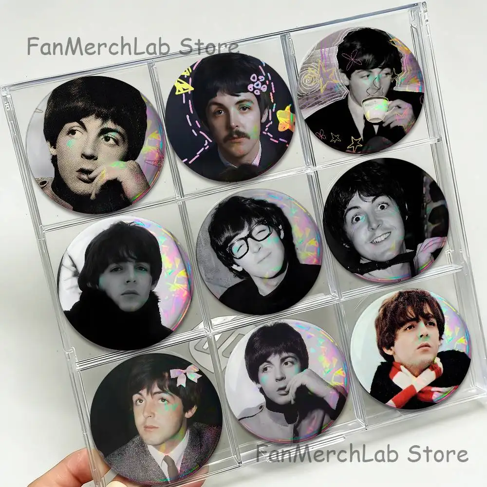 P-Paul M-McCartneyS Badge Cartoon Figure Brooches Cute Enamel Pins for Jewelry Backpack Accessories Gifts