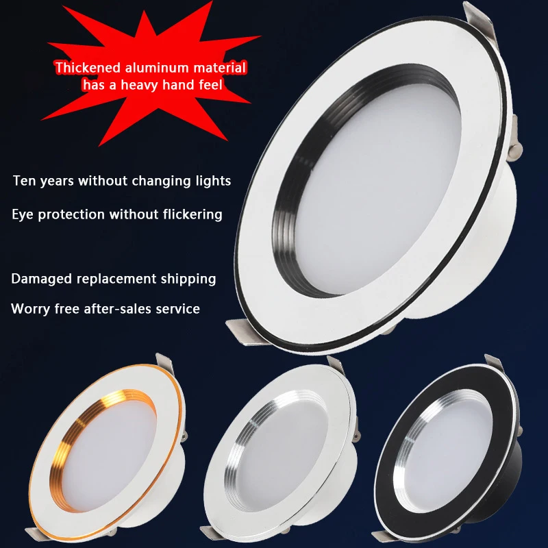 3W 5W 220V LED Ultra-thin Downlight Aluminum Recessed Ceiling Spot Lighting Bedroom Kitchen Indoor Led Down Light Lamp