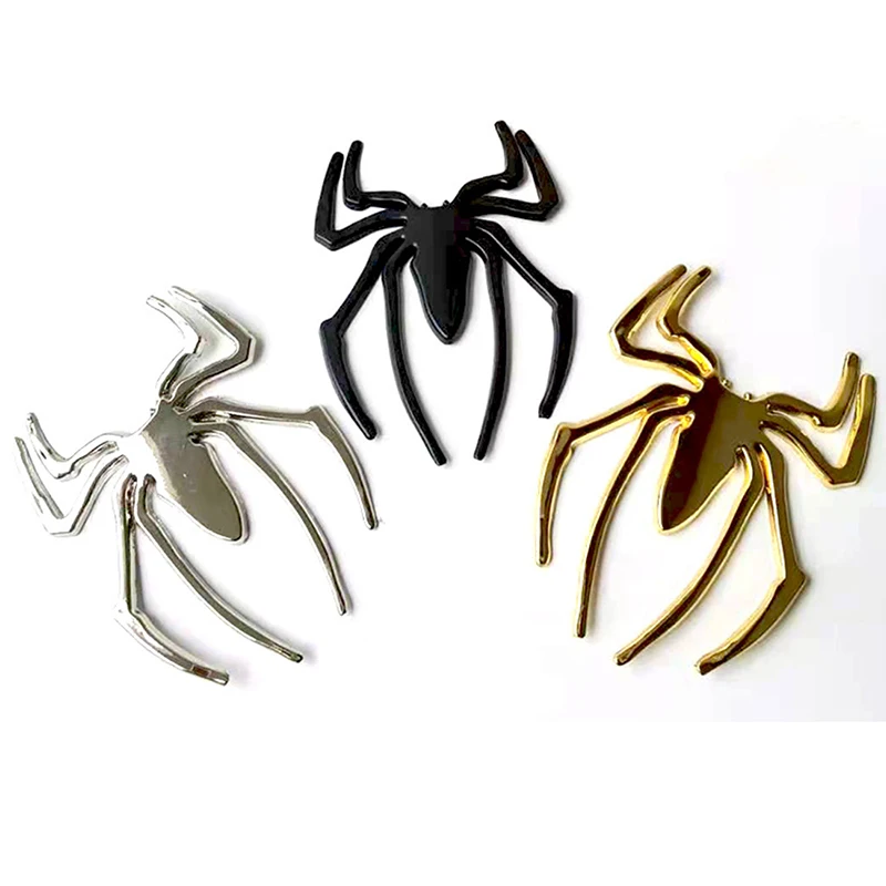 Car Stickers Metal 3D Spider Car Logo Gold/Silver Car Styling Accessories Metal Sticker Chrome Spider Badge Emblem