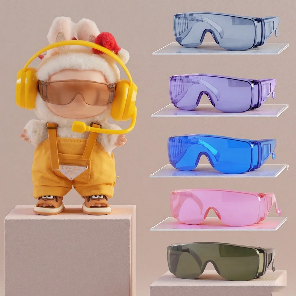 

Doll Accessories Earphone Windproof Glasses For V1 V2 V3 Labubu Decoration DIY Toy Dress up Accessories
