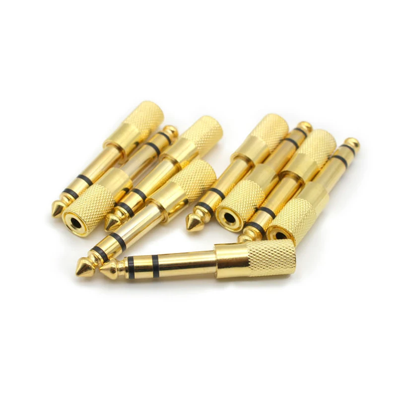 6.35 mm Male to 3.5 mm Female Headphone Adapter Wear-resistant Jack Converter Audio Plug Gold Plating Process Power Amplifier