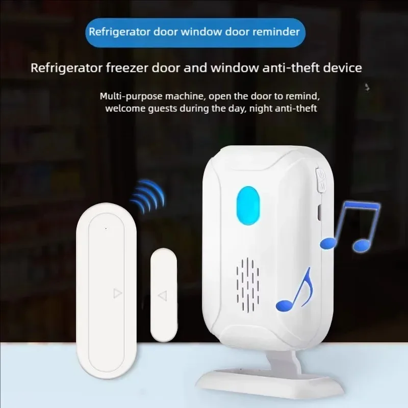 Wireless Magnetic Door Window Alarm Sensor with Receiver Security Alarm Welcome Doorbell Refrigerator Door Opening Reminder