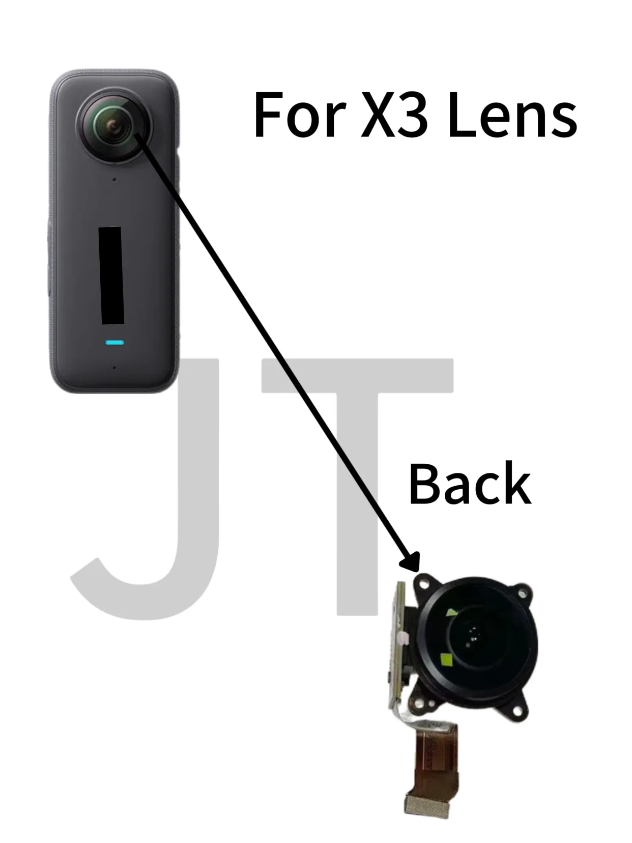 Replacement Rear Lens Module Assembly for Insta360 X3