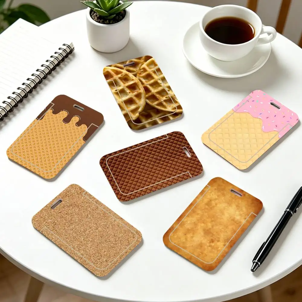 Fun Cookie Pattern ID Card Holder Cute PVC Badge Holder Cartoon Card Cover Student ID Bus Card Case With Clear Window