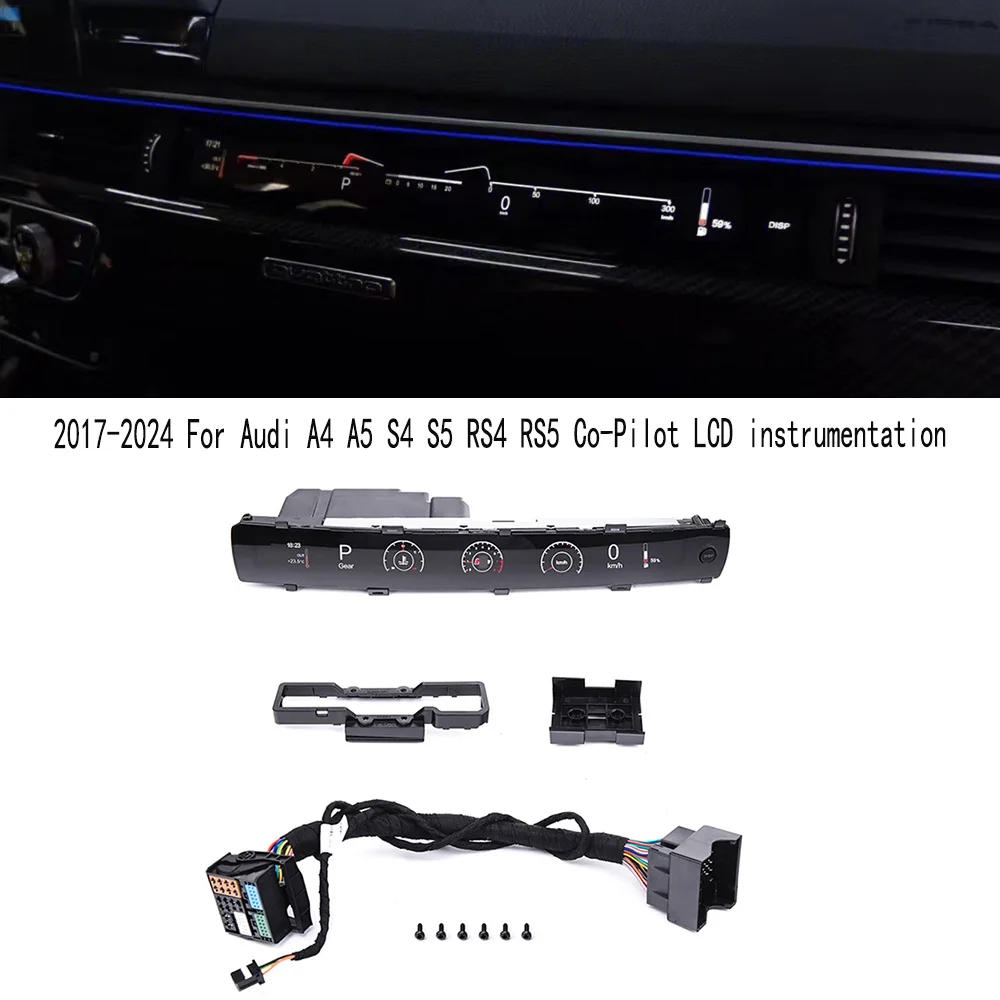 Co-pilot LCD display instrument panel for Audi A4 S4 RS4,A5 S5,RS5,2017-2024 model year car instrument cluster, passenger LCD