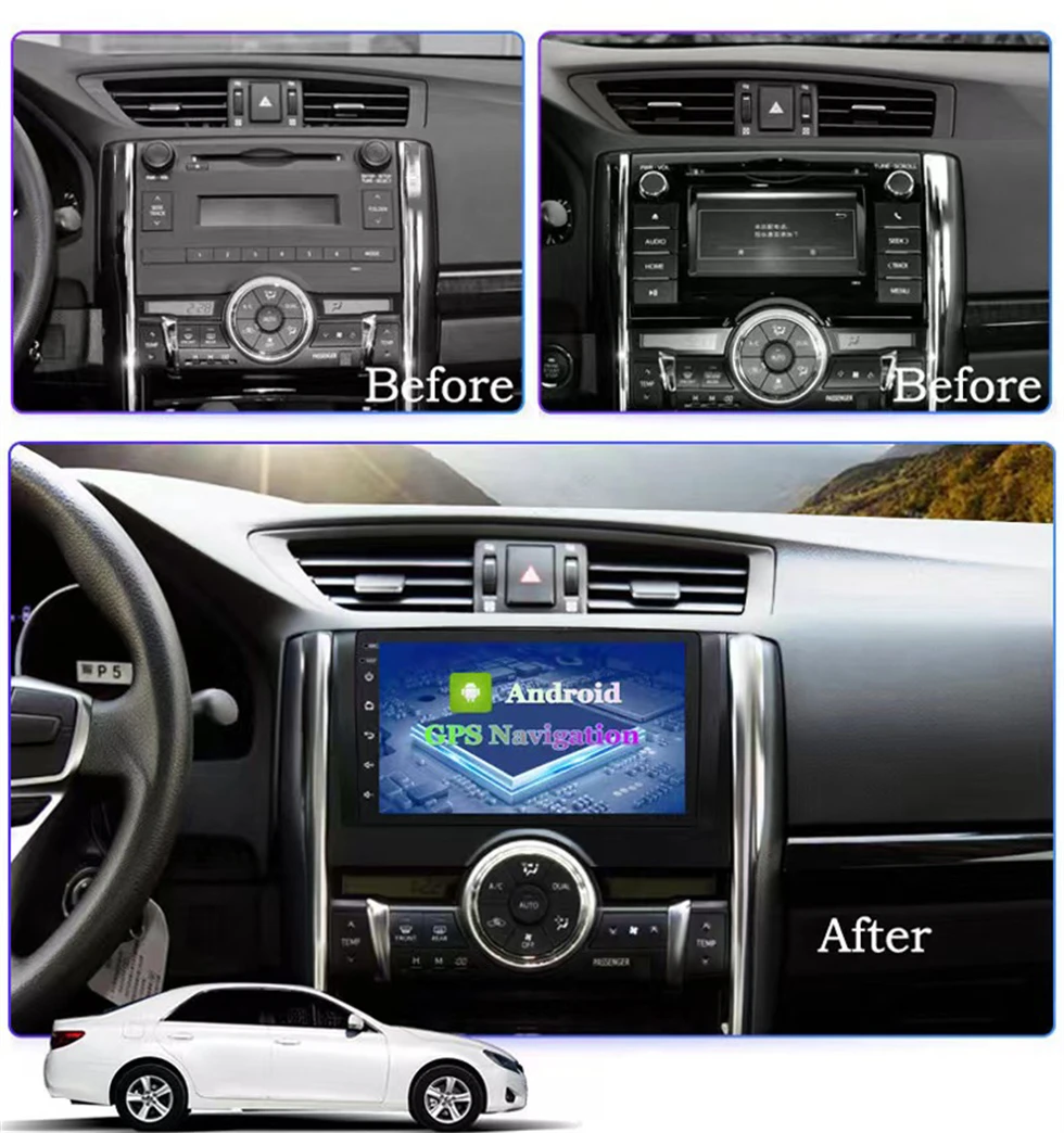 Für toyota reiz mark x 2010 2011 2012 2013 2014 2015 autoradio auto stereo mp5 player kopf einheit navigation gps dsp android 13