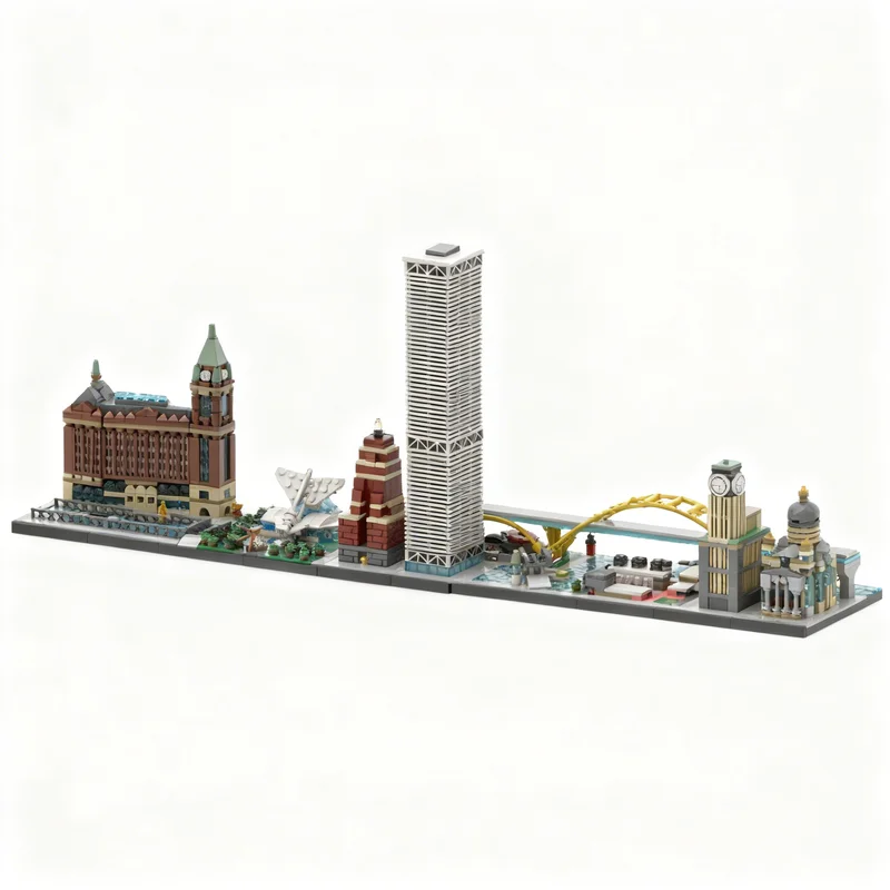 2543pcs MOC Milwaukee Skyline Architecture Skylines Model Building Blocks Toys Christmas Gift Construction Education DIY Display