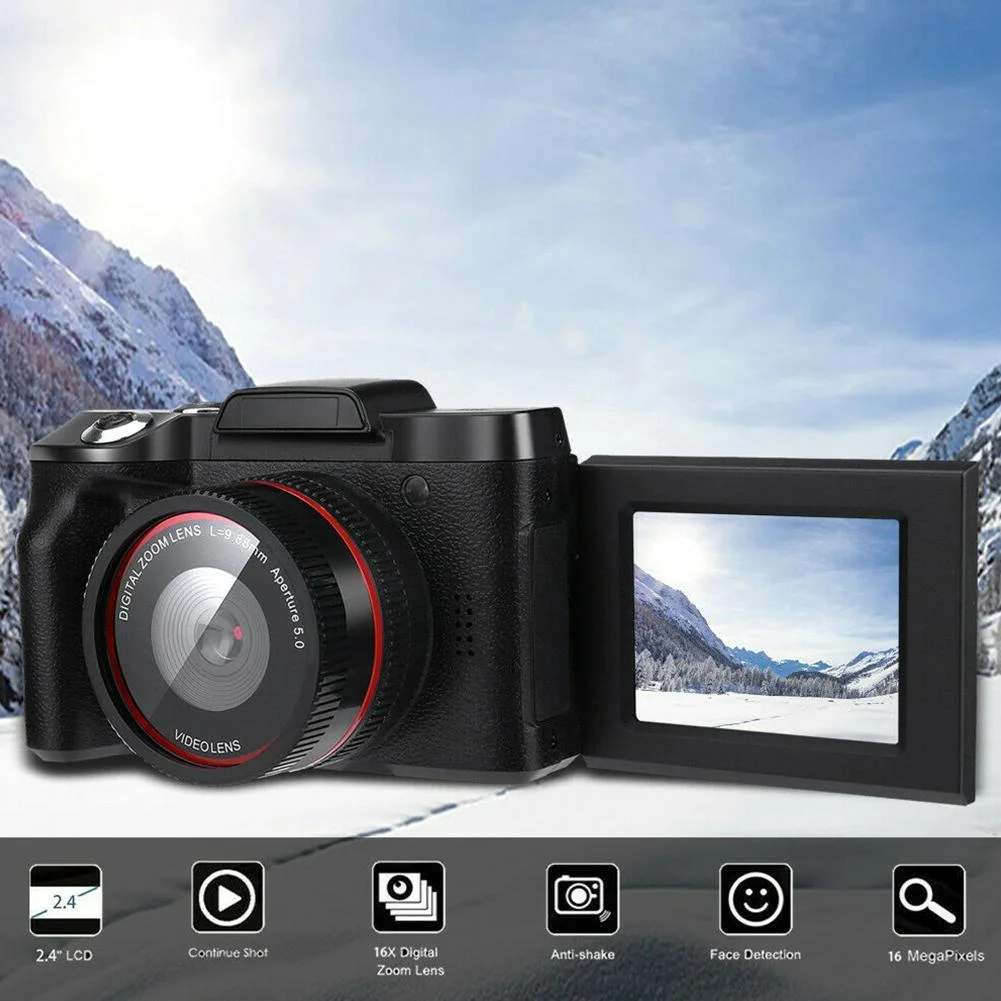 

Video Recorder Camcorder Camera With 2.4-inch TFTLCD LCD Screen, Swivel Selfie HD Screen For Travel Hiking