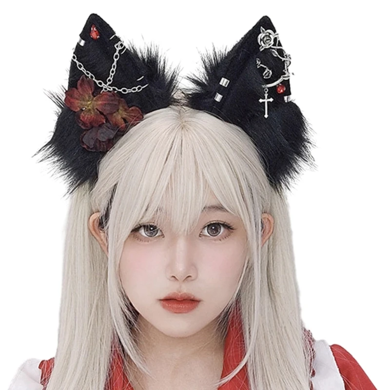 Gothic Wolf Ear Hairband Students Theater Performances Hairband Ear Headband