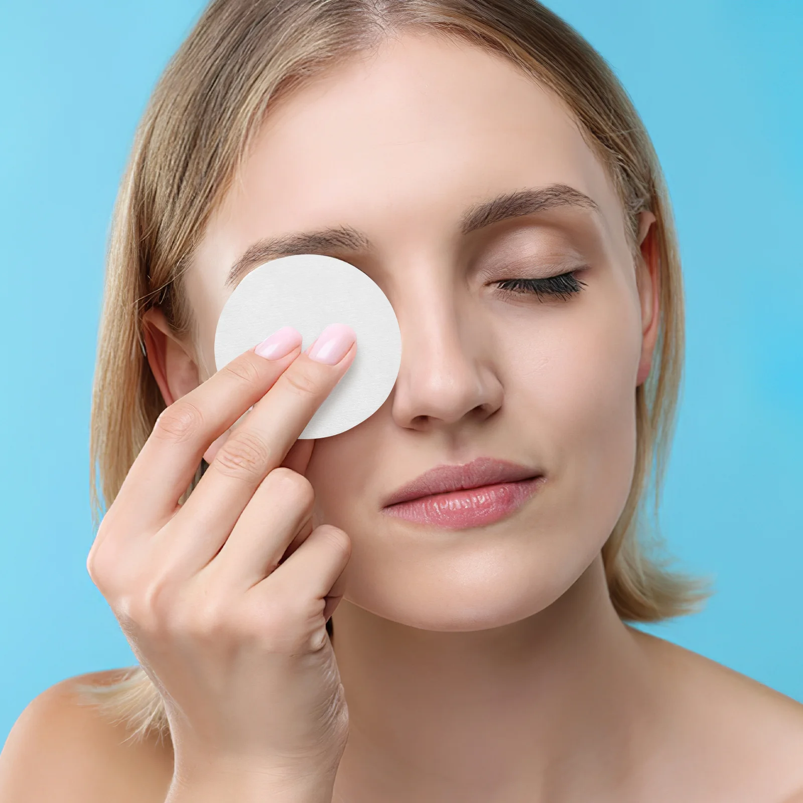 200 szt. Włókninowych płatków do twarzy, chłonne, higieniczne, okrągłe płatki do pielęgnacji skóry o średnicy 7,5 cm, narzędzia do demakijażu do użytku domowego i w salonie kosmetycznym.