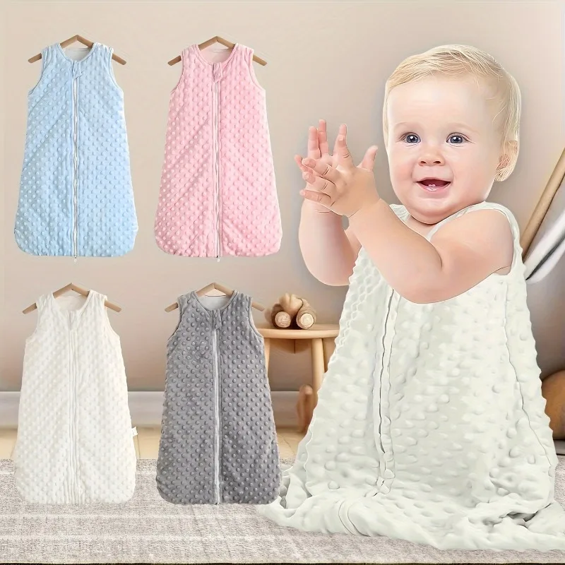 Baby Sleeping Bag Soft Sleeveless One Piece Two Way Zipper Perfect for All Seasons  Suitable for 0 to12 Months Baby Boys Girls