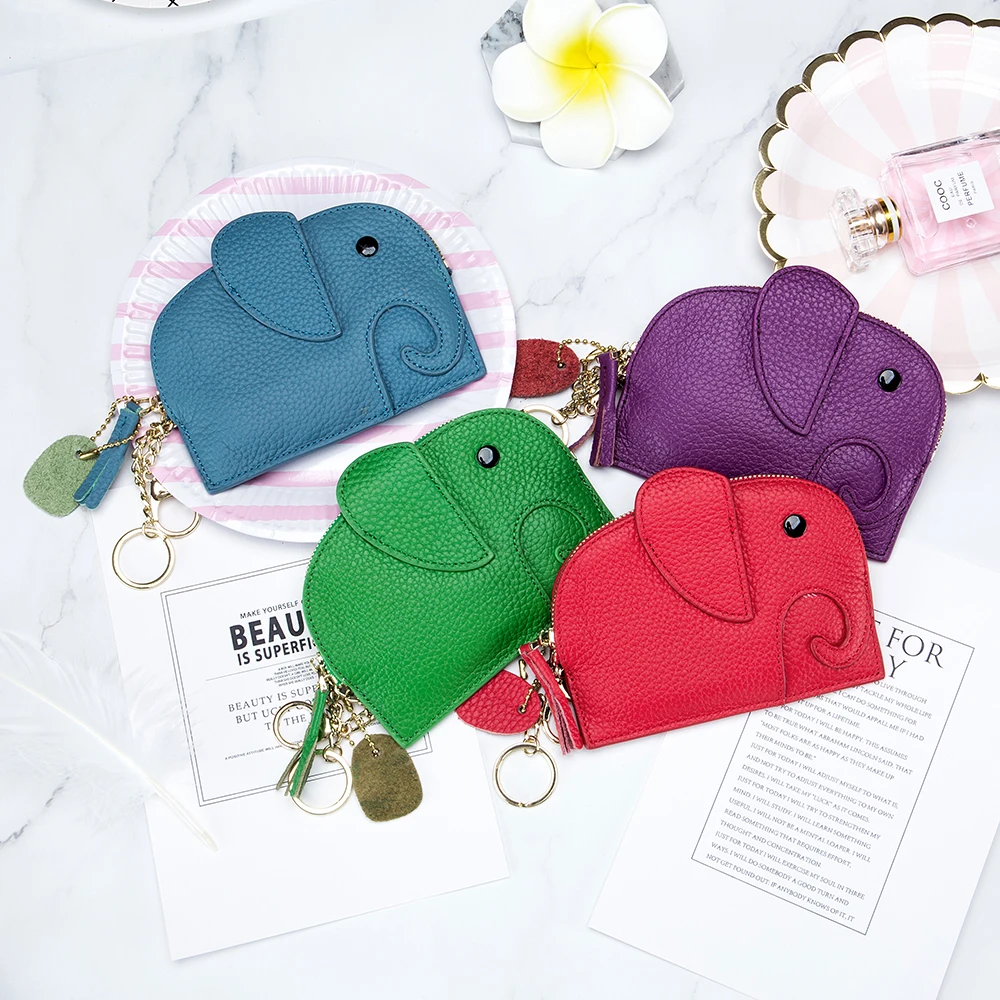 Japanese zero wallet ins leather coin purse leather package female cute elephant mini creative COINS