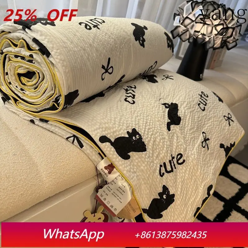 

Summer Cool Quilt Soft Sticky Wrinkle Yarn Cartoon Air Conditioning Quilt