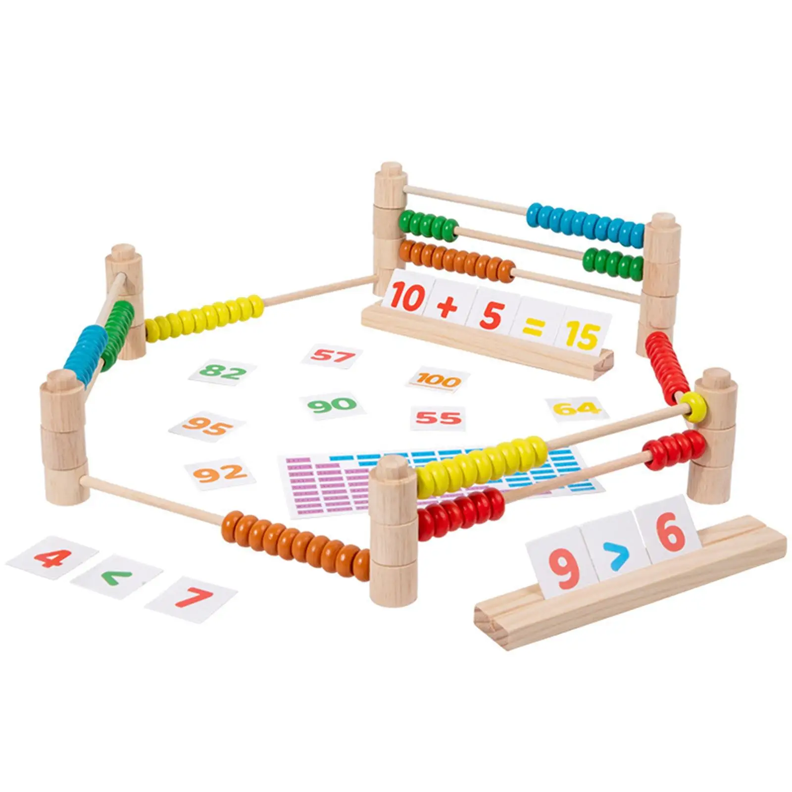 Wooden Abacus for Kids Math Counters for Kids Math Counting Rack for Boys 2 3 4 5 6 Years Old Elementary Kids Girls Toddlers