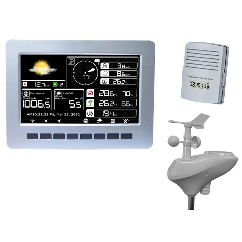 Wireless weather station WiFi connection Solar charging Wireless transmission Data upload Data storage Color display