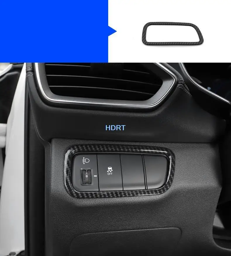 For Hyundai Santa fe Santafe 2019 2020 2021 Car Carbon fibre Interior Decoration Handrail Gear Control Button outlet Decoration