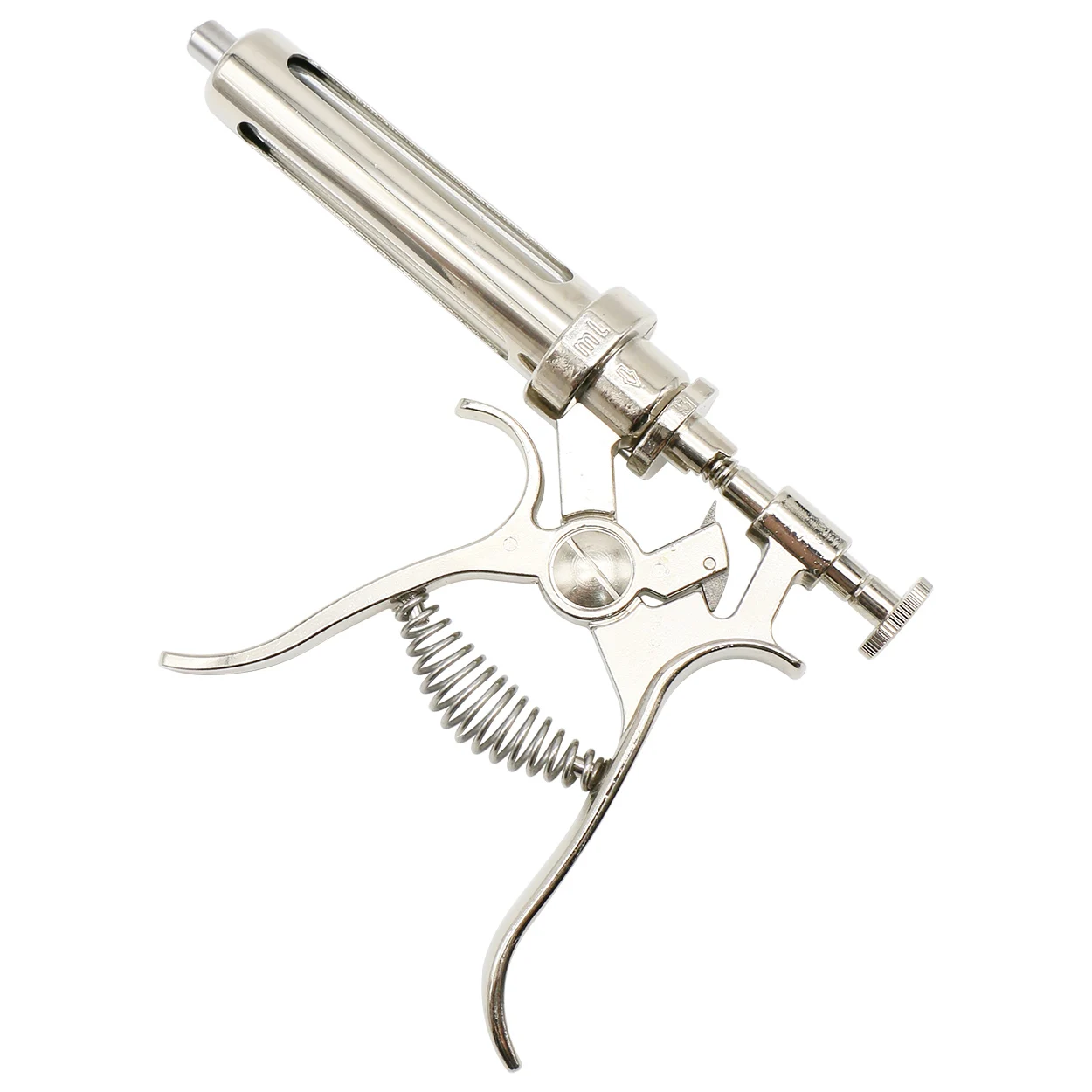 Veterinärtier-Spritze mit kontinuierlicher Injektion, Revolver, 10/20/50 ml, automatische Impfpistole aus Edelstahl für Kuh, Schwein, Schafe – Detail 8