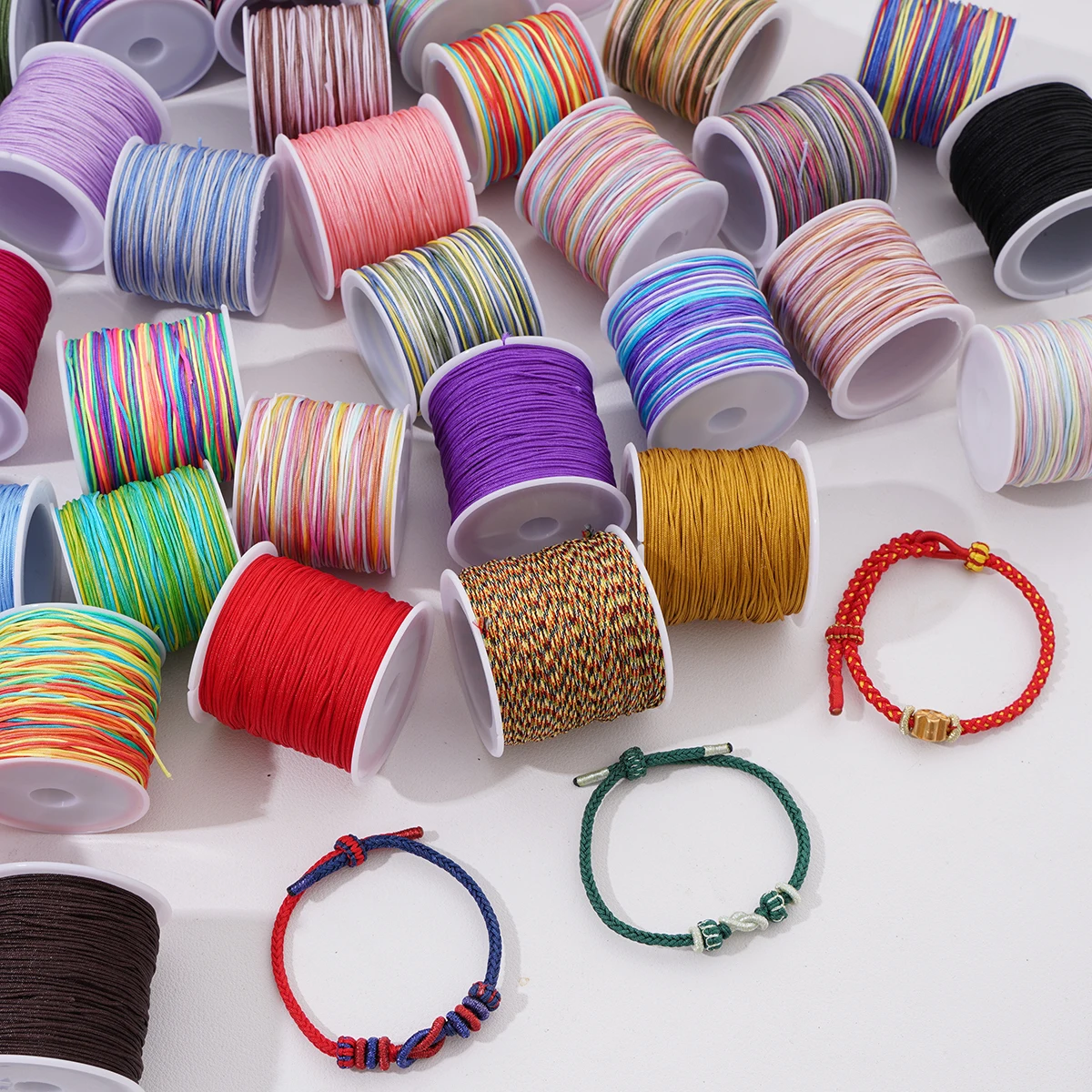 30meters 0.8mm Nylon Cord Thread Gradient Colors Chinese Knot Macrame Cord Bracelet Braided String DIY Tassels Beading Thread – Detail 4