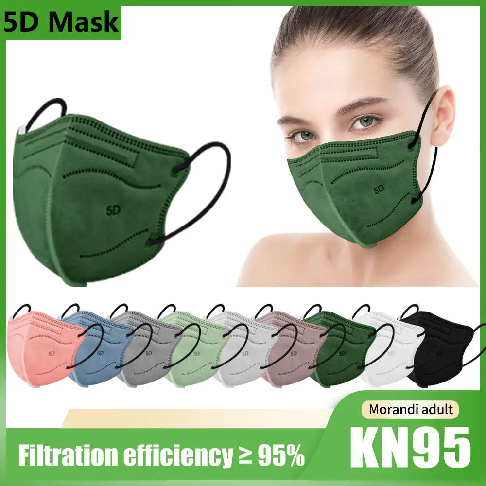 10-100Pcs Mascarillas Fpp2 5D Adult KN95 Masks 5 Layers Reusable  Colored Face Mask Mascarillas KN95 Certificadas FFP2 Mask