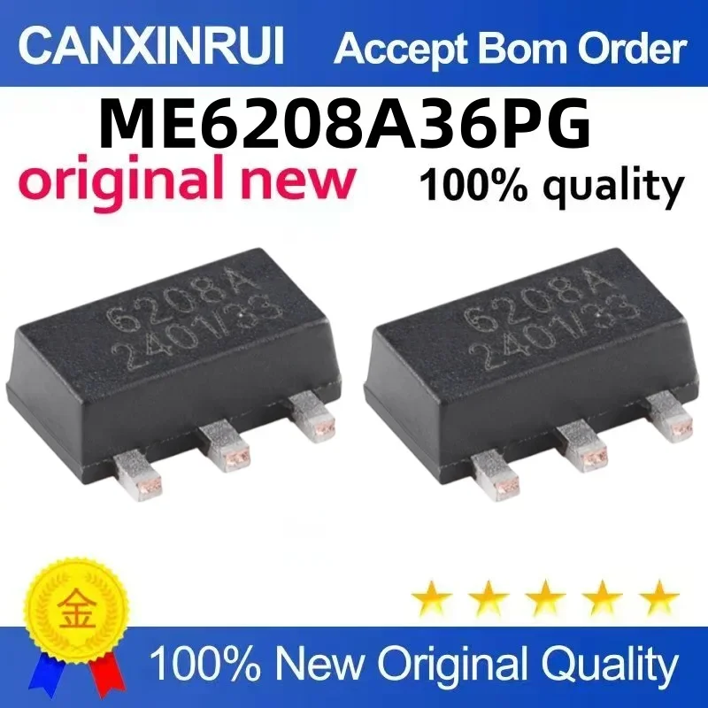 (5-100 pieces) Brand new original ME6208A36PG silk screen 6208A SOT89 spot chip IC