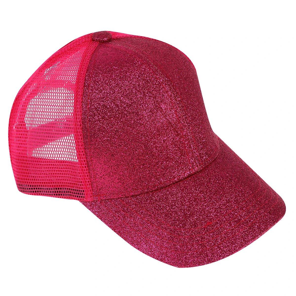 

Glitter Solid Color Fashion Baseball Cap Lightweight Sun Hat For Women Summer Outdoor Travel Protection Simple Design Rosy