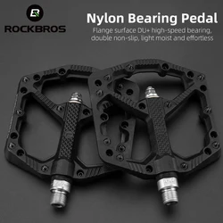 ROCKBROS Nylon Bicycle Pedal Ultralight Seal Bearings Bike Pedals BMX MTB Road Flat Platform Cycling Pedals Bicycle Parts