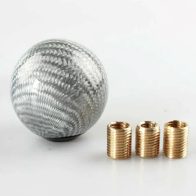 

Universal Car Carbon Fiber Auto Manual Transmission Gear Shift Knob Shifter Head Handle Round Ball Shape Stick Lever AT MT